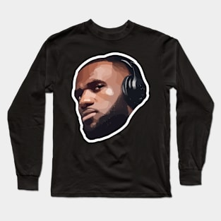 Lebron James Wearing Headset Long Sleeve T-Shirt